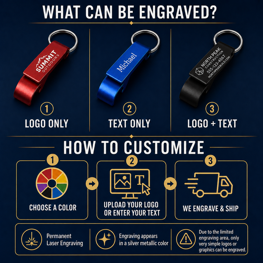 Custom Engraved Bottle Opener Keychain