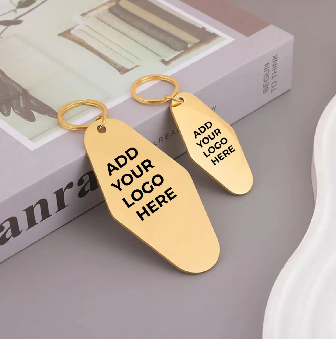 Custom Engraved Metal Keychain - Motel Style